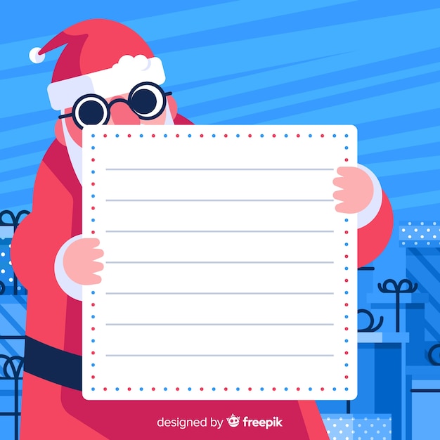 Free Vector santa holding blank sign