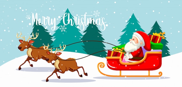 Free Vector santa merry christmas card