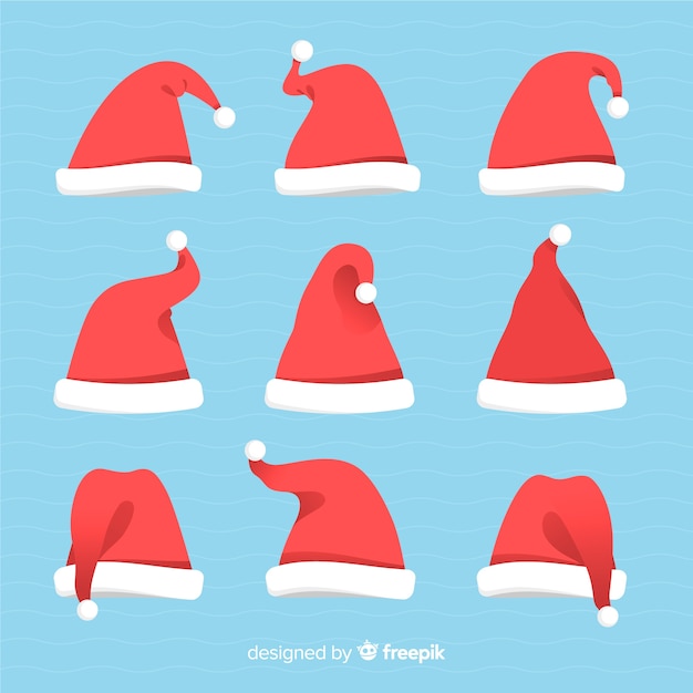 Free vector santa's hat set