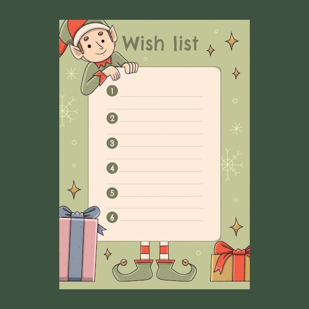 Free Vector santa wishes letter template