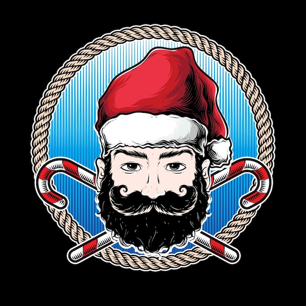 Santa with black beard  logo