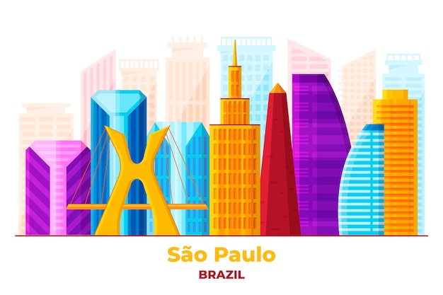 Sao paulo skyline in vivid colours