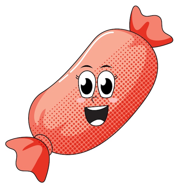 A sausage cartoon character on white background