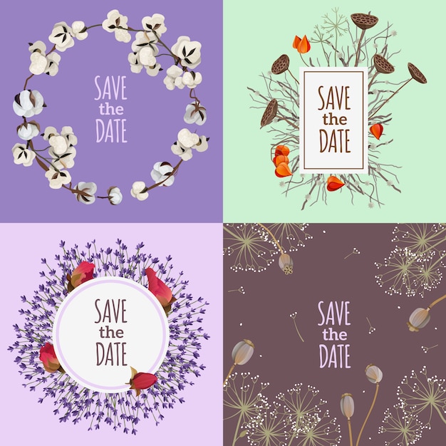 Free Vector save the date 2x2 design concept