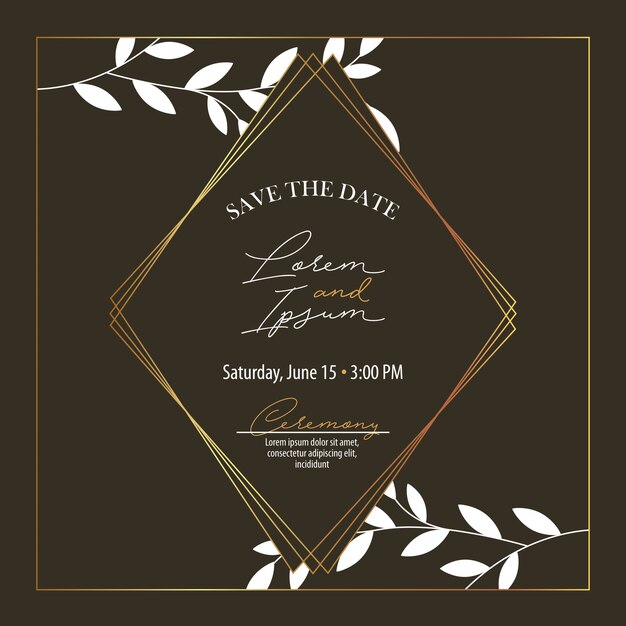 Save the date banner with foliage