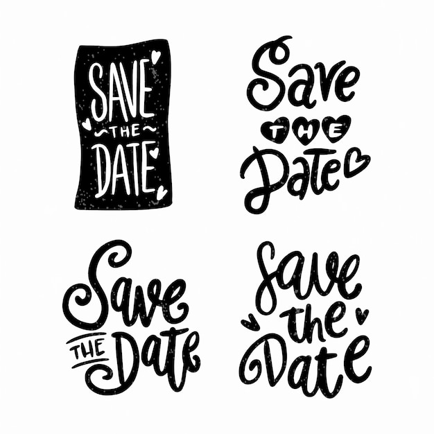 Save the date calligraphy set