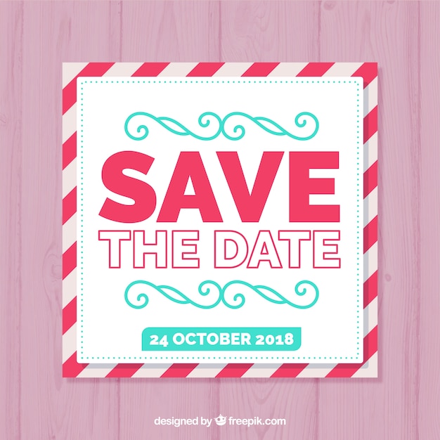 Free Vector save the date card with ornaments