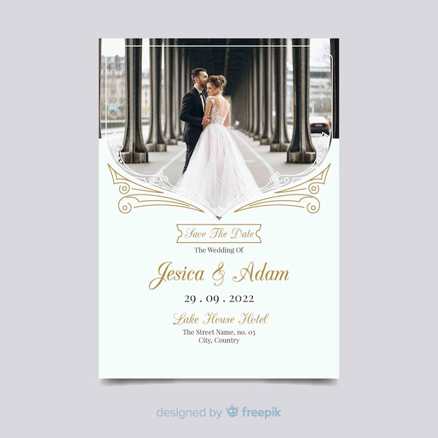 Save the date card with photo