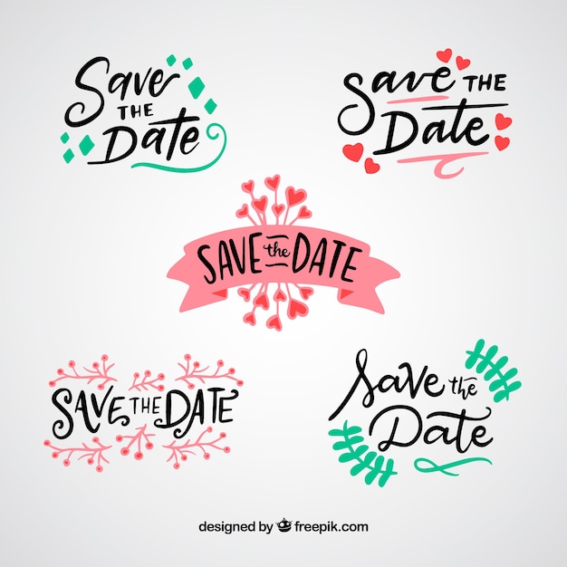 Free Vector save the date collection