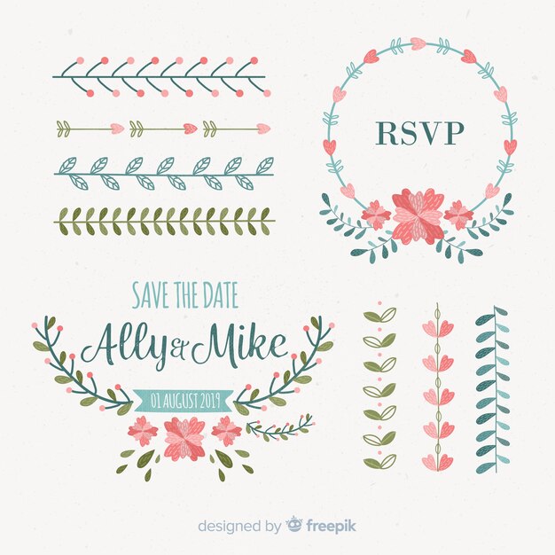 Save the date decorative element collection