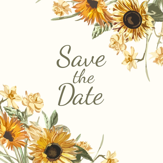 Free Vector save the date invitation mockup vector