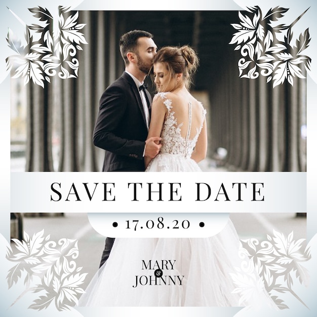 Save the date invitation with photo design