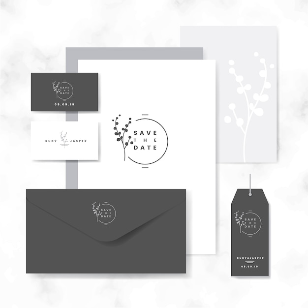 Free Vector save the date layout set vector