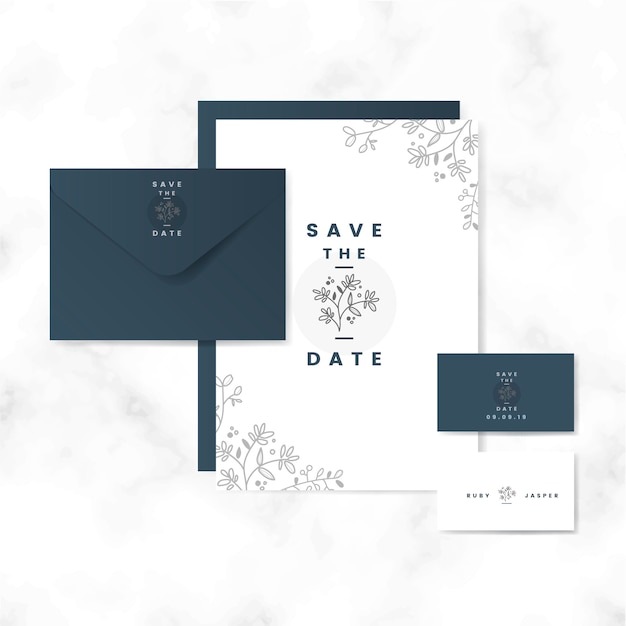 Free Vector save the date layout set vector