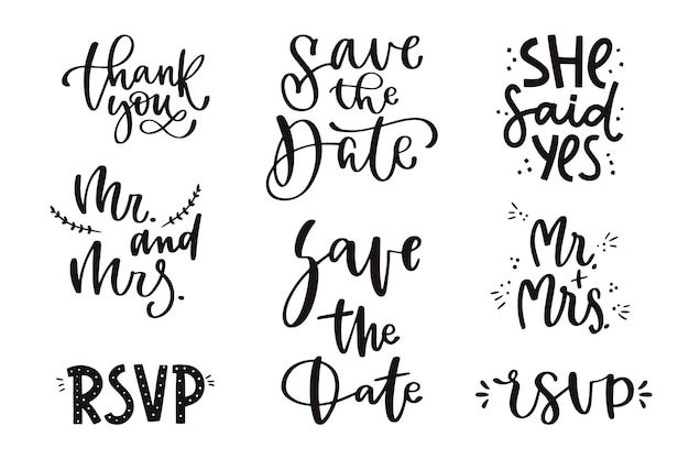 Save the date lettering collection