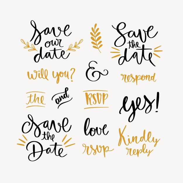 Save the date lettering collection