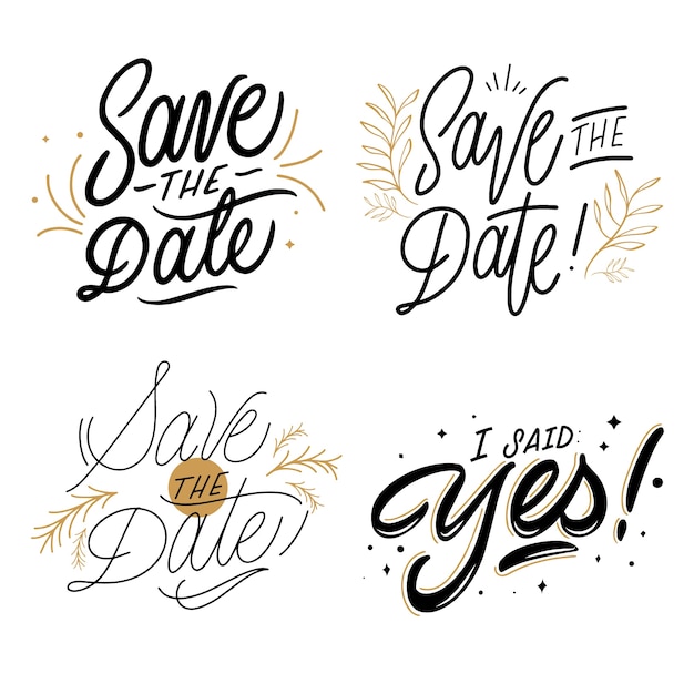 Save the date lettering collection