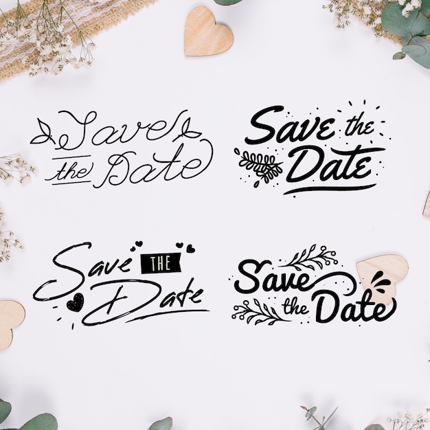 Save the date lettering collection