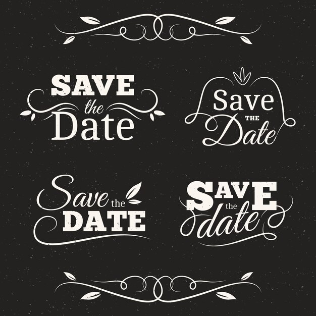 Save the date lettering collection