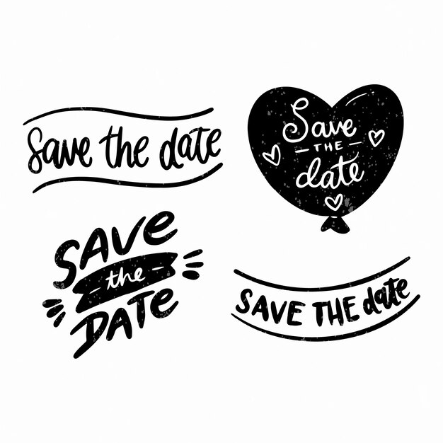 Save the date lettering collection