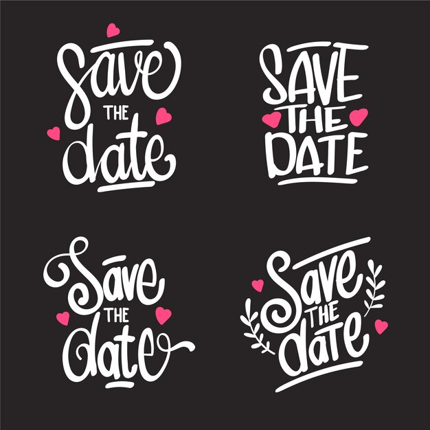 Save the date lettering collection