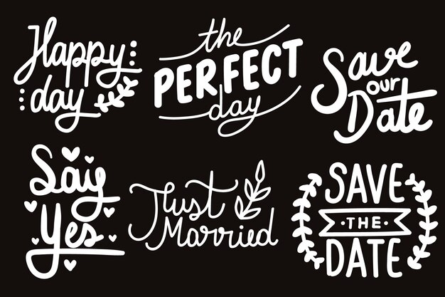 Save the date lettering collection