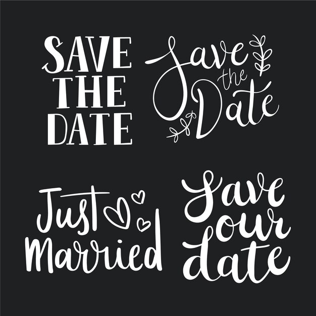 Save the date lettering collection