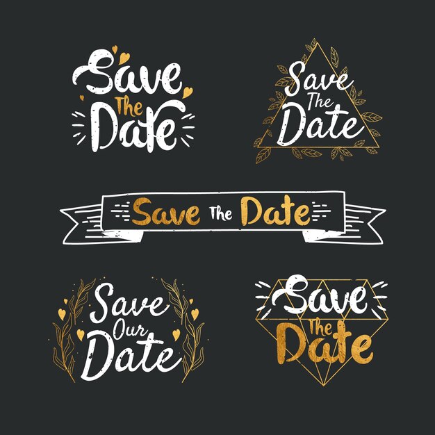 Save the date lettering set