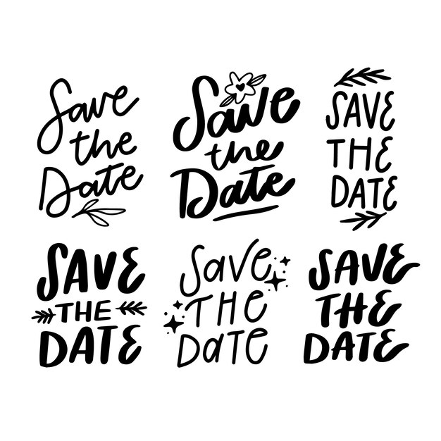 Save the date lettering set