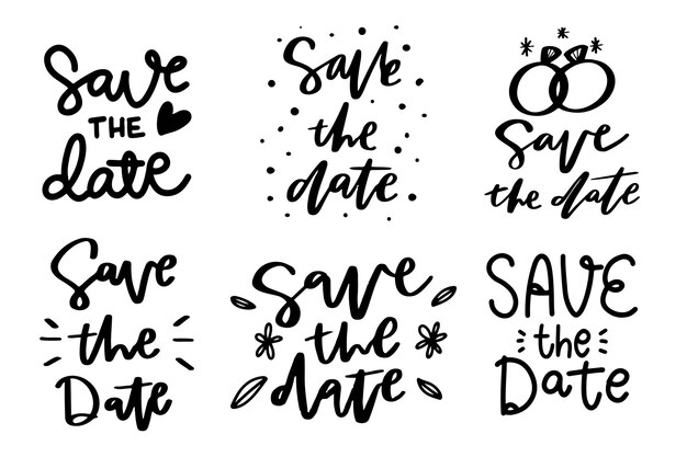 Save the date lettering set