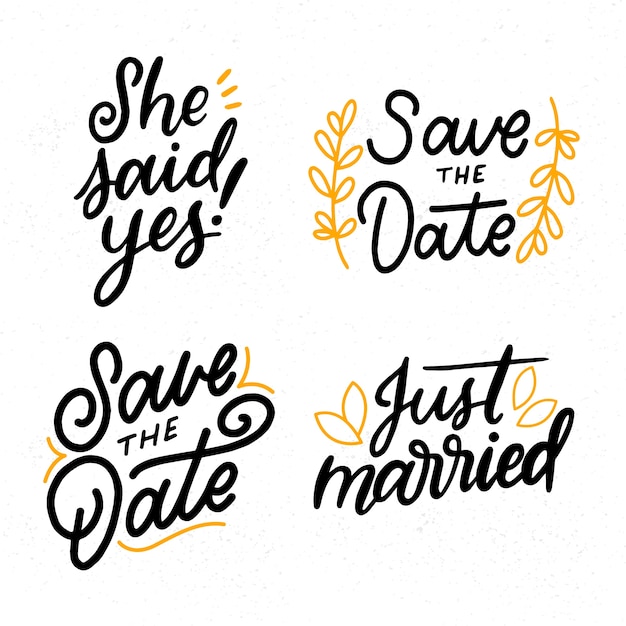 Save the date lettering set