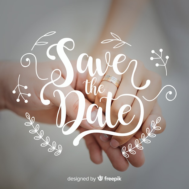 Save the date lettering with photo