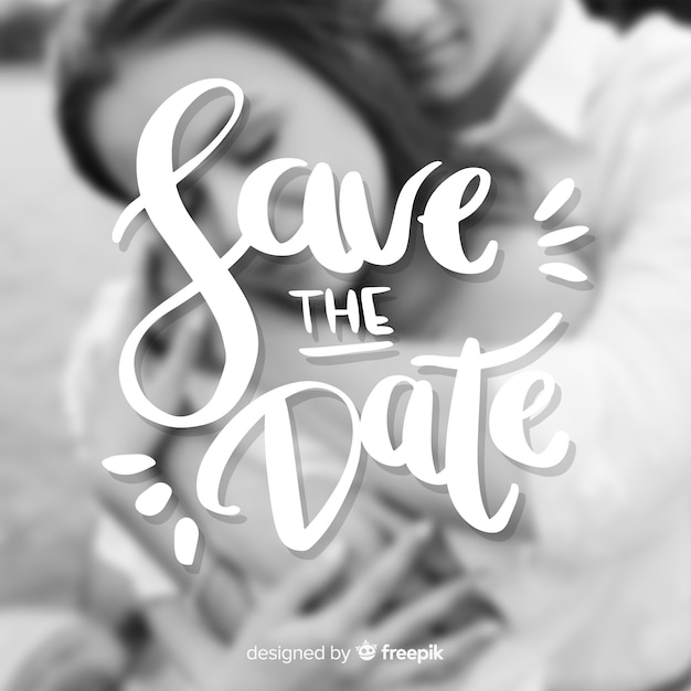 Save the date lettering with photo