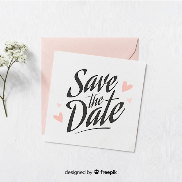 Save the date lettering with photo