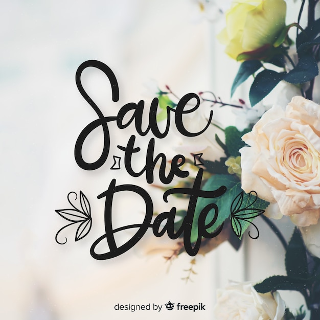 Save the date lettering with photo