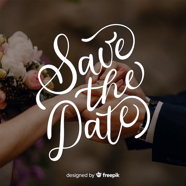 Save the date lettering with photo