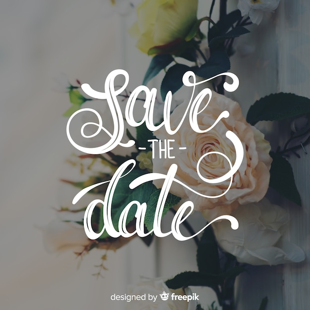 Save the date lettering with photo