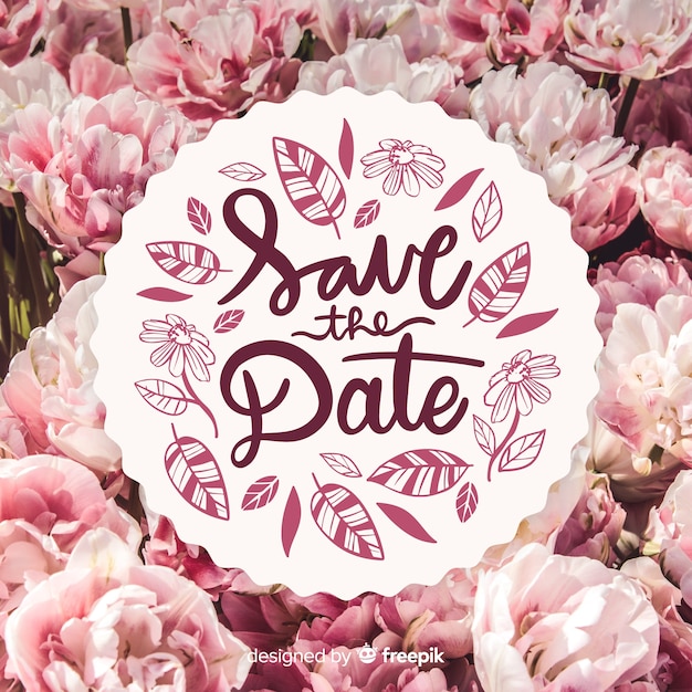 Save the date lettering with photo