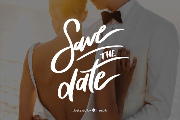 Save the date lettering with photo