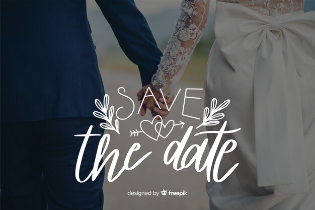 Save the date lettering with photo