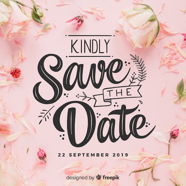 Save the date lettering with photo