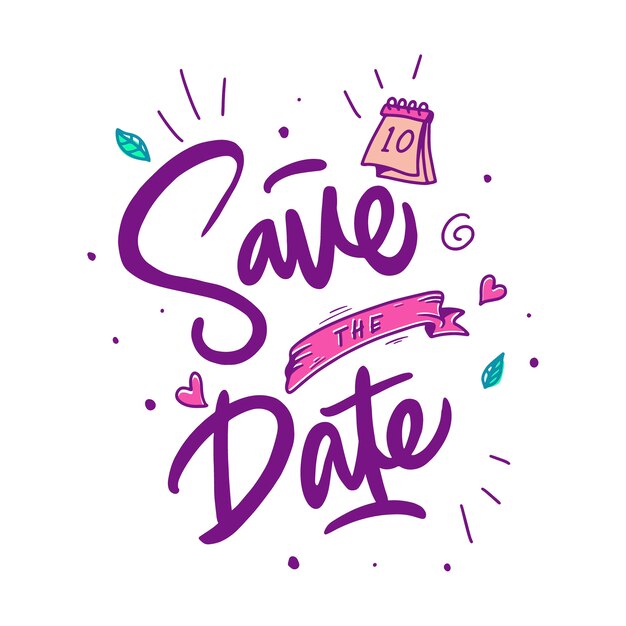 Save the date lettering