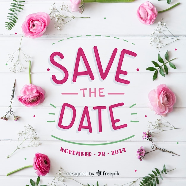 Save the date lettering