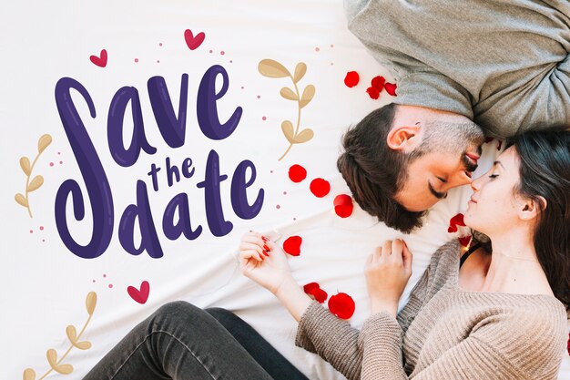 Save the date letteting with photo