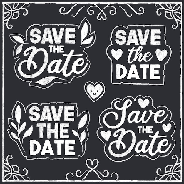 Save the date lovely lettering collection