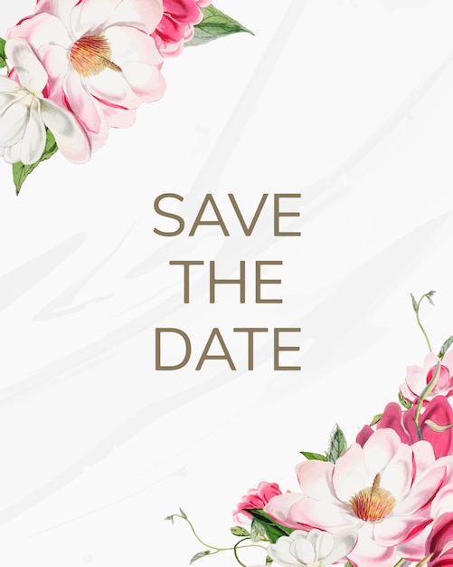 Free Vector save the date wedding invitation mockup vector