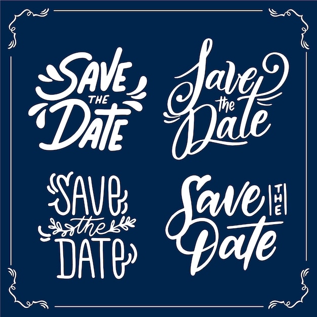 Save the date wedding lettering collection