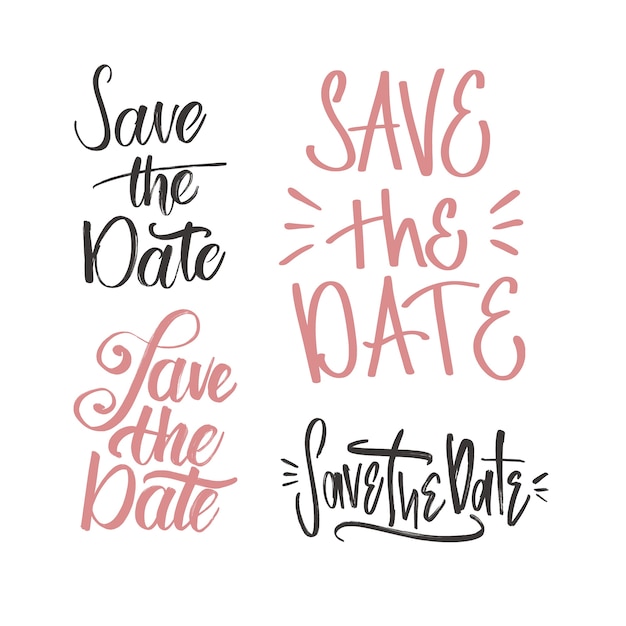 Save the date wedding lettering collection