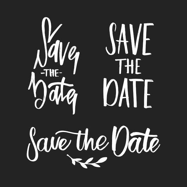 Save the date wedding lettering collection