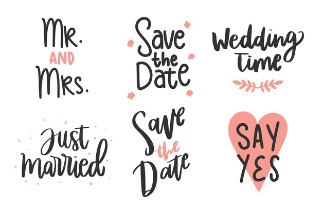 Save the date wedding lettering